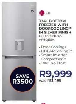 Kloppers LG bottom freezer with doorcooling in silver finish offer