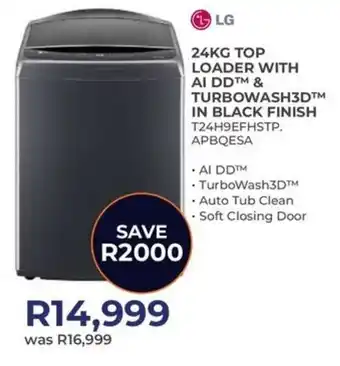 Kloppers LG Top loader with ai dd & turbowash3d in black finish offer