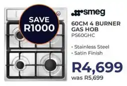 Kloppers Smeg 60cm 4 burner gas hob offer