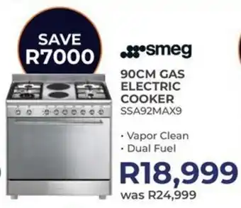 Kloppers Smeg 90cm gas electric cooker offer
