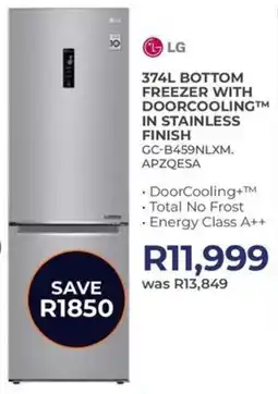 Kloppers LG bottom freezer with doorcooling in stainless finish offer