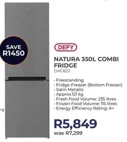 Kloppers Defy natura combi fridge offer