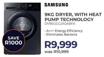 Kloppers Samsung dryer, with heat pump technology offer