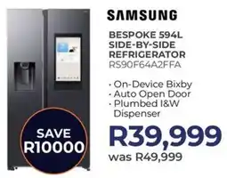 Kloppers Samsung bespoke side-by-side refrigerator offer