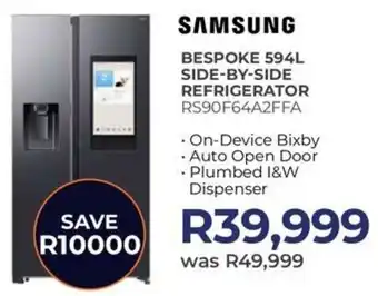 Kloppers Samsung bespoke side-by-side refrigerator offer