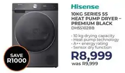 Kloppers Hisense series 5s heat pump dryer premium black offer