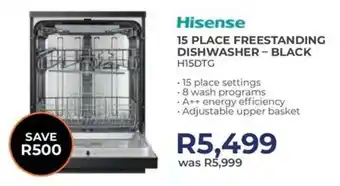 Kloppers Hisense 15 place freestanding dishwasher black offer