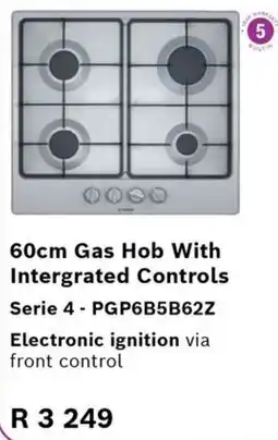 Kloppers BOSCH 60cm Gas Hob With Intergrated Controls Serie 4 offer