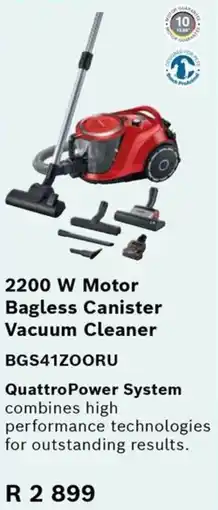 Kloppers BOSCH 2200 W Motor Bagless Canister Vacuum Cleaner offer