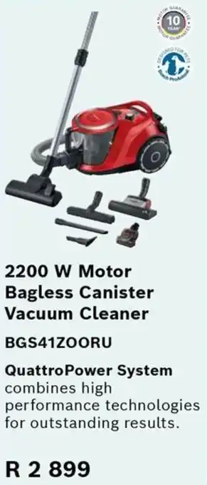 Kloppers BOSCH 2200 W Motor Bagless Canister Vacuum Cleaner offer