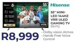 Kloppers Hisense 55" Mini LED 144HZ VRR ULED Gaming TV offer