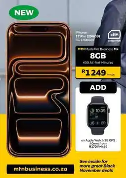 MTN iPhone 17 Pro (256GB) offer