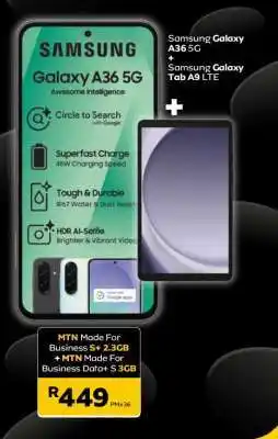 MTN Samsung Galaxy A36 5G + Samsung Galaxy Tab A9 LTE offer