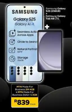MTN Samsung Galaxy S25 (256GB) + Samsung Galaxy Tab A9 LTE offer