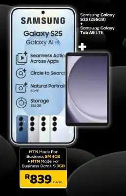 MTN Samsung Galaxy S25 (256GB) + Samsung Galaxy Tab A9 LTE offer