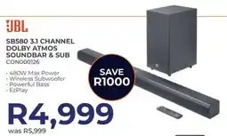 Kloppers JBL sb580 3.1 channel dolby atmos soundbar & sub offer
