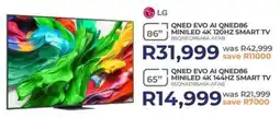 Kloppers LG 65" QNED EVO AI Mini-LED 4K 144HZ Smart TV offer
