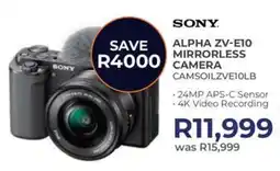 Kloppers Sony alpha zv-e10 mirrorless camera offer