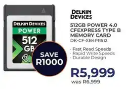 Kloppers Delkin devices 512gb power 4.0 cfexpress type b memory card offer