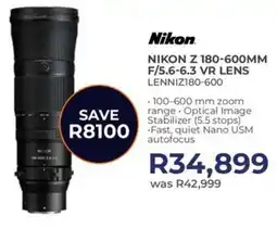 Kloppers Nikon Z 180-600mm F/5.6-6.3 VR Lens offer