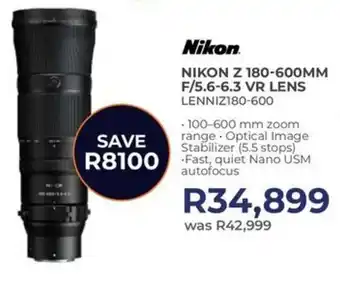 Kloppers Nikon Z 180-600mm F/5.6-6.3 VR Lens offer
