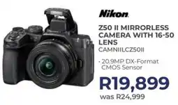 Kloppers Nikon Z50 II Mirrorless Camera with 16-50 Lens offer