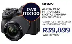 Kloppers Sony alpha A7 IV mirrorless digital camera offer