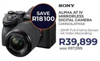 Kloppers Sony alpha A7 IV mirrorless digital camera offer