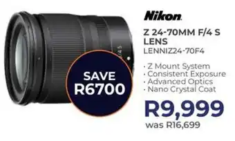Kloppers Nikon Z 24-70mm F/4 S Lens offer