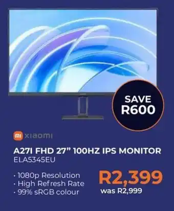 Kloppers Xiaomi A271 FHD 27" 100HZ IPS Monitor offer