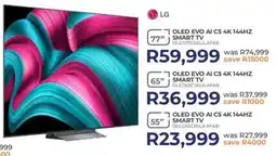 Kloppers LG 65" OLED Evo AI C5 4K 144HZ Smart TV offer