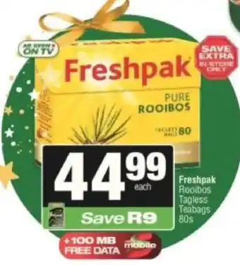 Freshpak Rooibos Tagless Teabags