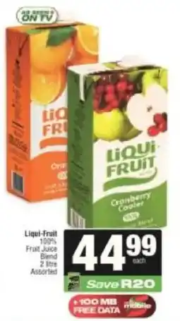 KwikSpar Liqui-Fruit 100% Fruit Juice Blend Assorted offer