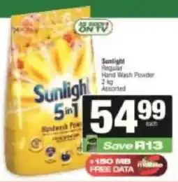 KwikSpar Sunlight Reguar Hand Wash Powder Assorted offer