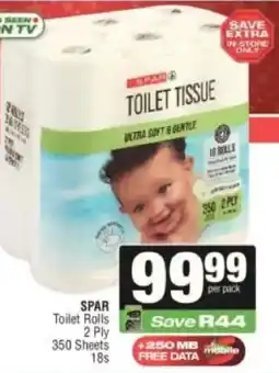 KwikSpar SPAR Toilet Rolls 2 Ply 350 Sheets offer
