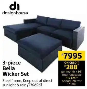 Builders Warehouse Bella Wicker Set 3-piece offer