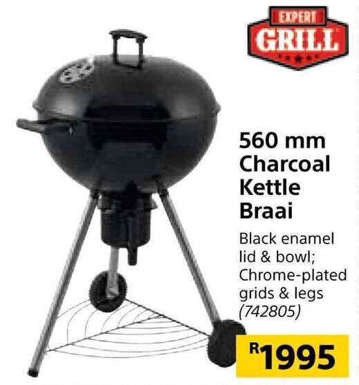 Charcoal Kettle Braai 560mm offer at Builders Warehouse