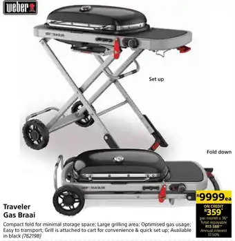 Builders Warehouse Weber Traveler Gas Braai offer