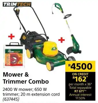 Builders Warehouse Trimtech Mower 2400W & Trimmer 650W Combo offer