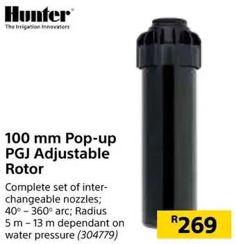 Builders Warehouse Hunter Pop-up PGJ Adjustable Rotor 100mm offer