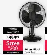 Bradlows Orion 40cm Black Desk Fan 10304093 offer