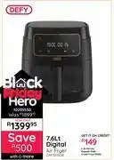 Bradlows Defy 7.6L Digital Air Fryer DAF3376DB 10293530 offer