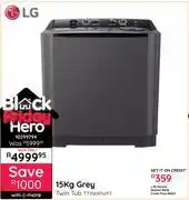 Bradlows LG 15Kg Grey Twin Tub TT1561RWPT 10299794 offer
