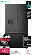 Bradlows Hisense 575L Black French Door Fridge H760FSB-WD 10291720 offer