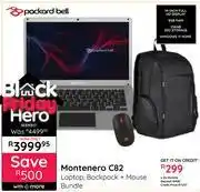 Bradlows Packard Bell Montenero C82 Laptop, Backpack + Mouse Bundle 10311317 offer