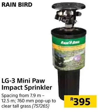Builders Warehouse Rain Bird LG-3 Mini Paw Impact Sprinkler offer