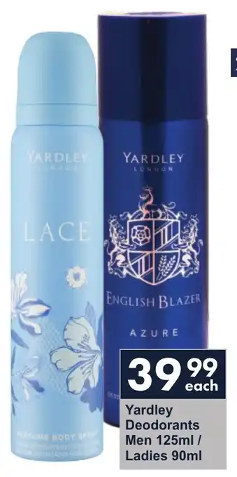 President Hyper Yardley Deodorants Men/ Ladies offer