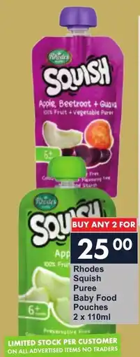 President Hyper Rhodes Squish Puree Baby Food Pouches offer