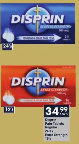 President Hyper Disprin Pain Tablets Regular/ Extra Strength offer