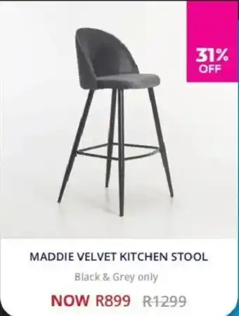 Decofurn Maddie velvet kitchen stool offer